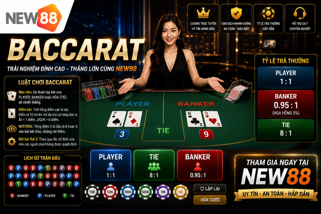 Baccarat là gì? Tìm hiểu ngay tại nhà cái New88