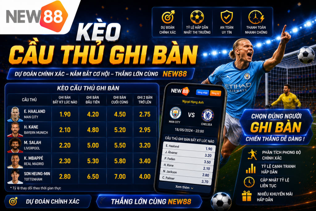 Chi tiết về kèo cầu thủ ghi tại nhà cái New88