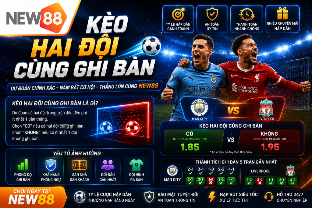 Thông tin về Kèo Hai Đội Cùng Ghi Bàn tại nhà cái New88