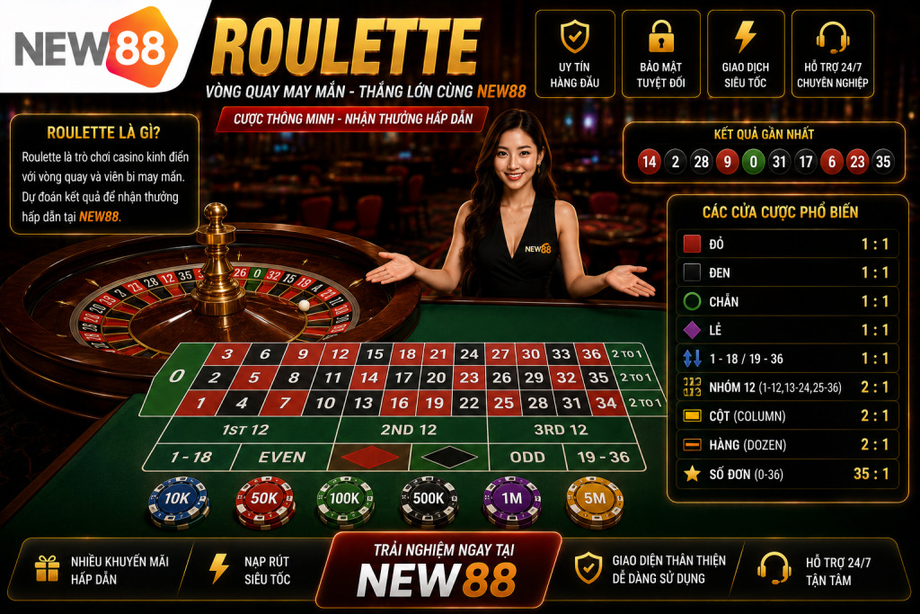 Chi tiết tìm hiểu thông tin về Roulette của New88