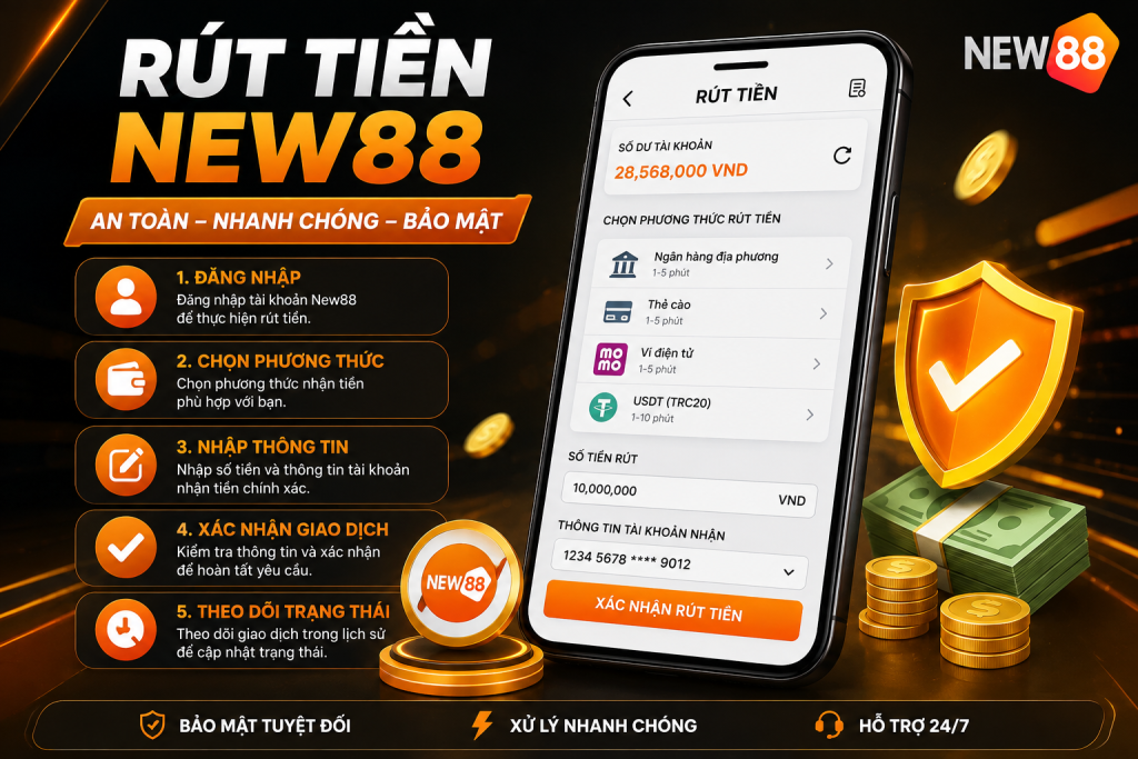 Chi tiết về cách rút tiền New88 nhanh về ví
